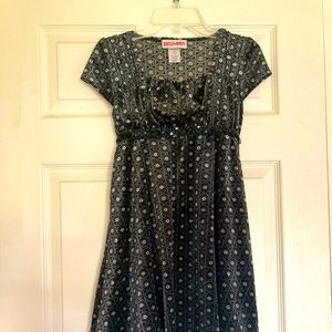 Emily West Girls Black and White Velvet Dress